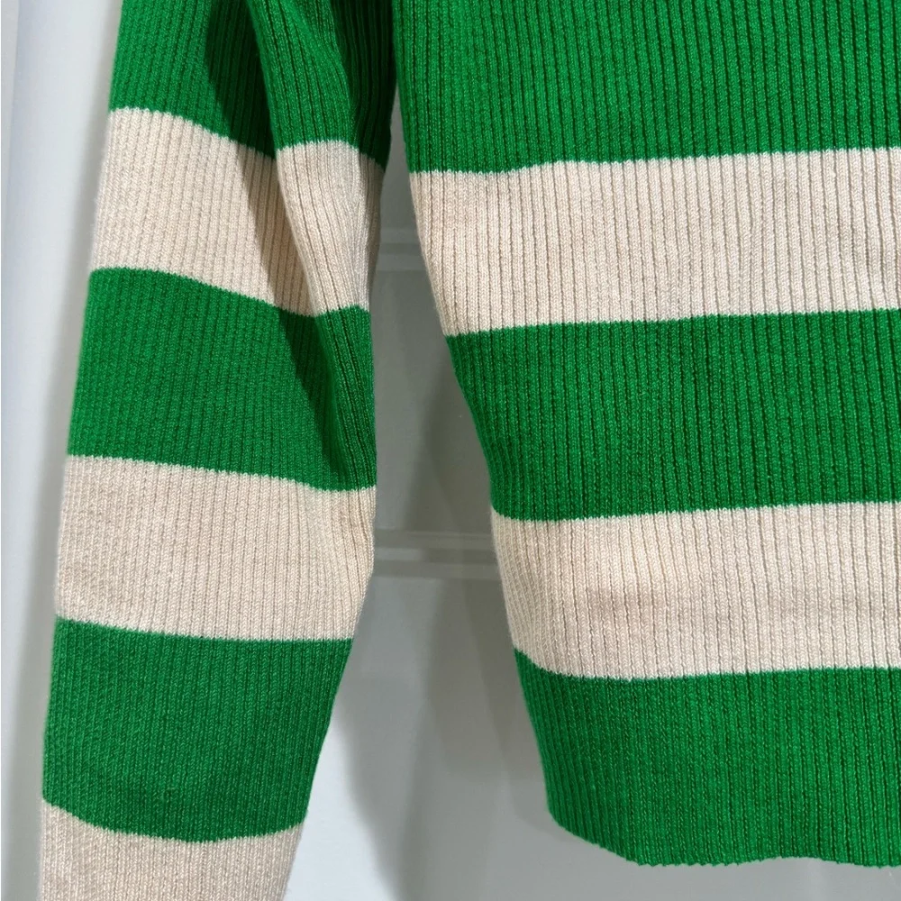 J. Crew Rugby Stripe Cropped Ribbed Sweater